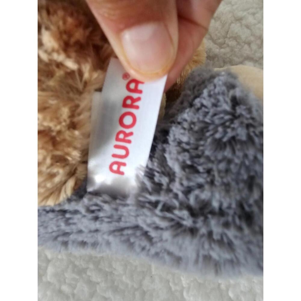 New Aurora Taddle Toes Plush Eclipse Wolf Big Feet Sitting Husky Gray/Brown 9" - Picture 9 of 11